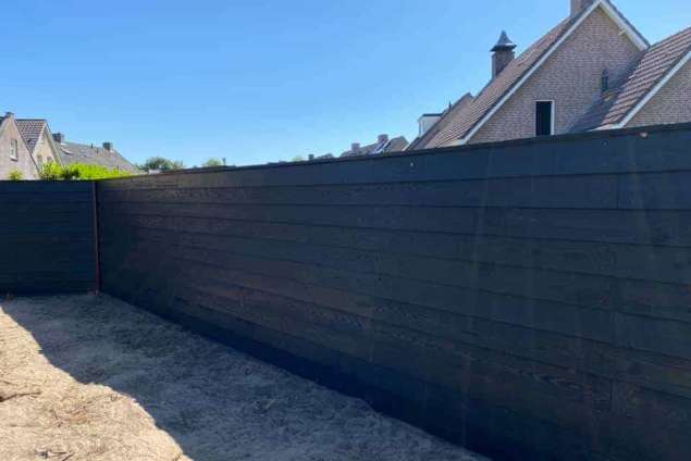 Zweeds-rabat potdekselplank Douglas zwart gespoten 12-25x195mm